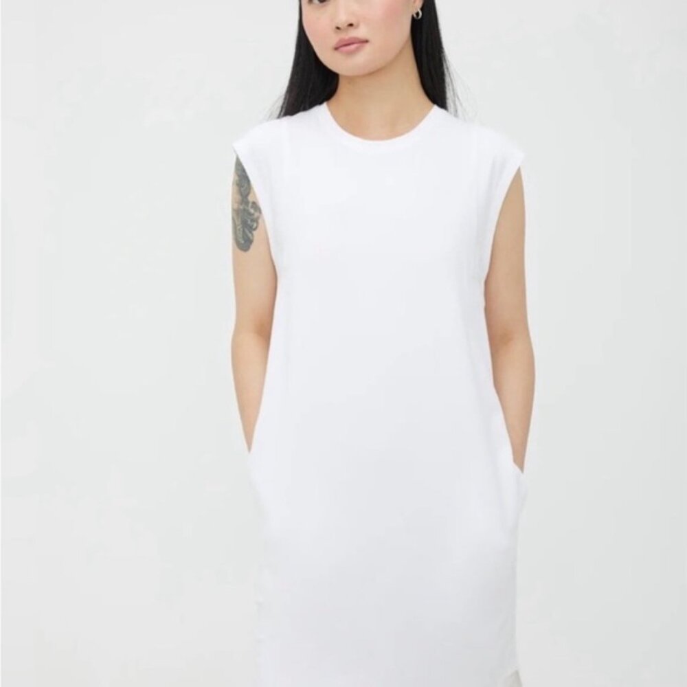 Kit and Ace White Sleeveless Dress with pockets